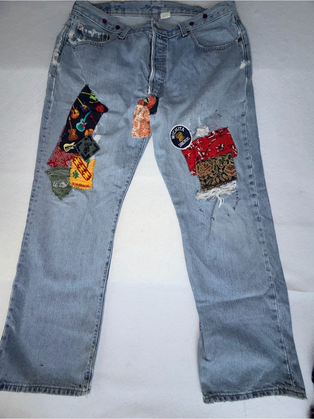 Refashioned VTG 501 War Patches ReFashioned Jeans - Picture 2 of 15